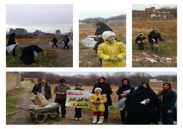 اعضای کانون سلامت محله شهید کفیل افشار پاسداران(دارایی) روز جمعه نهم آذر ماه در یک حرکت جمعی اقدام به پاکسازی محیط این محله نمودند