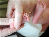 انجام آزمایش پاشنه پا نوزادان در آزمایشگاه مرکز بهداشت شهرستان مراغه