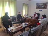 برگزاری جلسه هماهنگی با مسئول جمعیت هلال احمر شهرستان مراغه  در خصوص اجرای کمپین " برای هم بمانیم "  